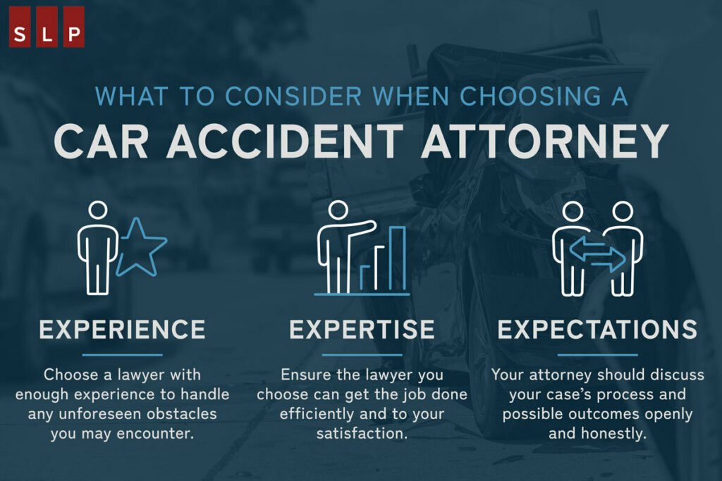 What to consider when choosing a car accident attorney - experience, expertise, expectations - SLP Law